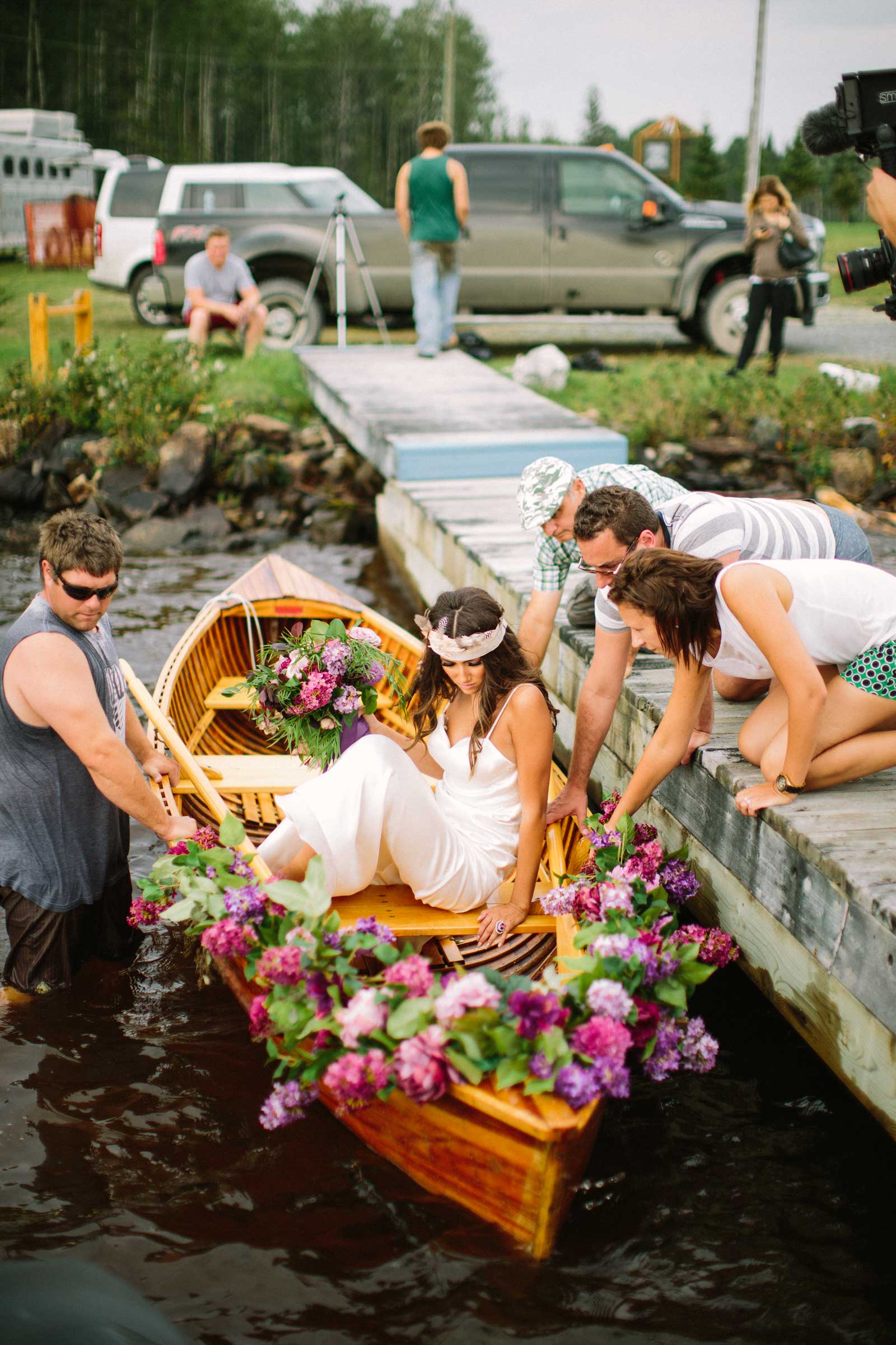 Getting model into water wedluxe wedding inspiration