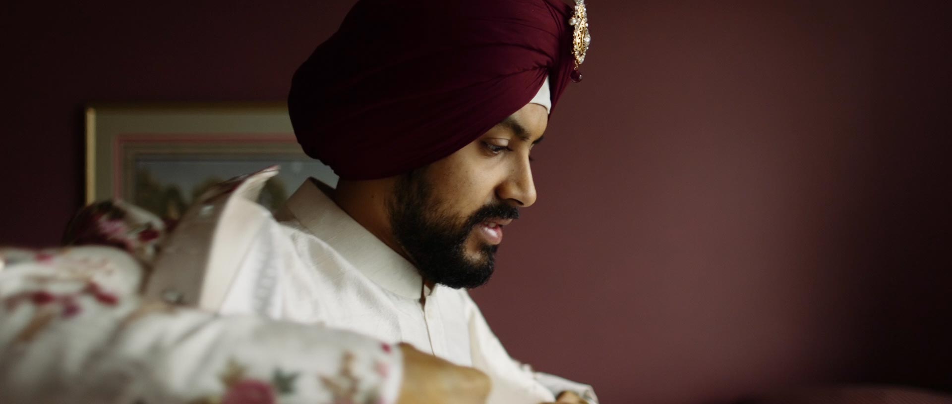 Sikh Groom Gets Ready on Wedding Day