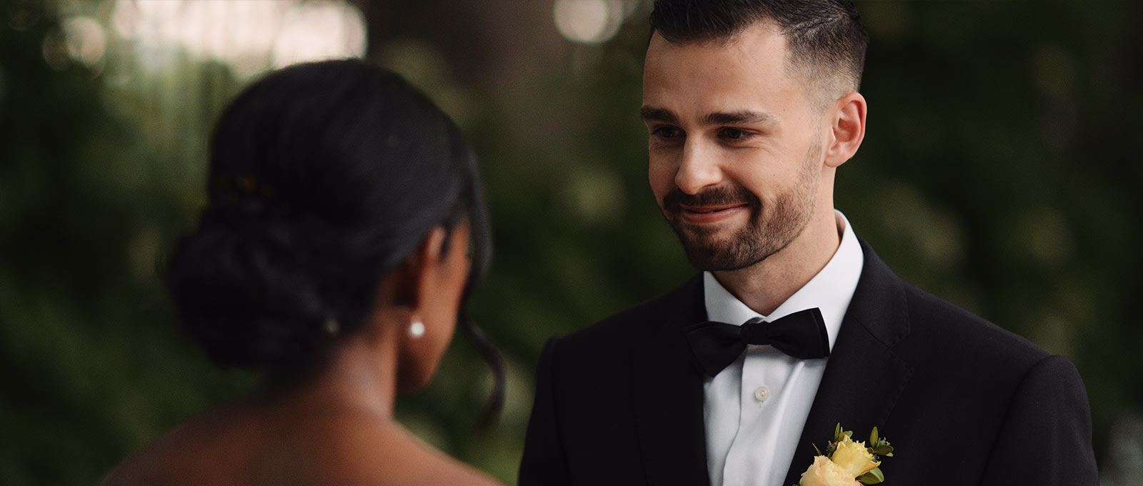Groom shares personal vows with his bride.