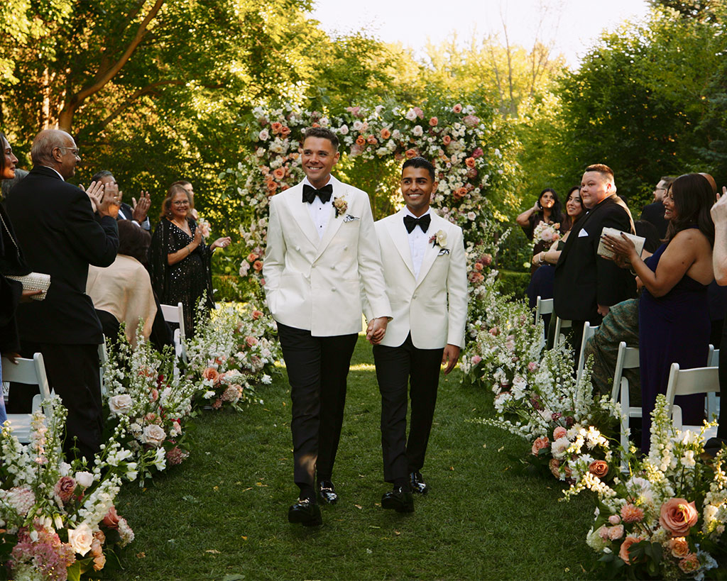 Elegant Groom and Groom Garden Wedding at Graydon Hall Manor